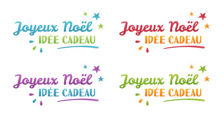 Fototapeta na wymiar Joyeux Noël - Étiquette Idée Cadeau
