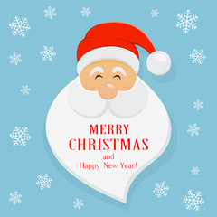 Happy Santa on Christmas background