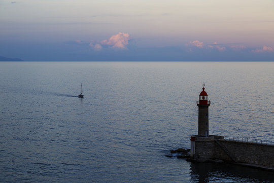 A lightower in the Bastia City on the Corsica Island in France