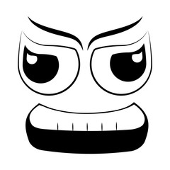 Angry expression isolated on white background, Vector illustration