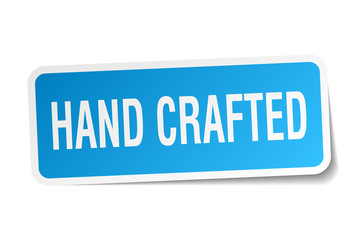 hand crafted square sticker on white