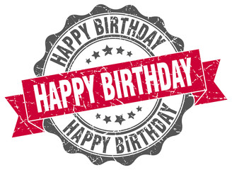 Obraz premium happy birthday stamp. sign. seal