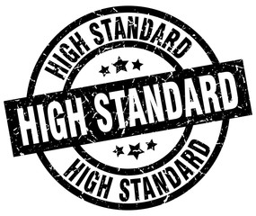 high standard round grunge black stamp