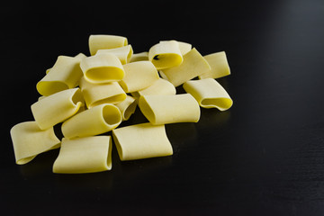 raw paccheri pasta.