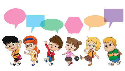 kid waking to school.back to school.