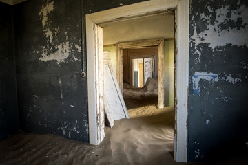 Sand inside an abandoned house in Kolmanskop - Namibia