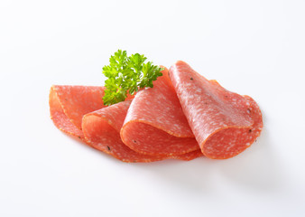 slices of spicy salami