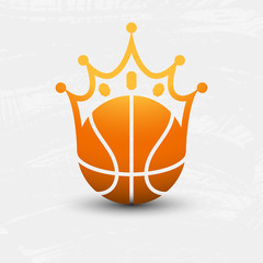 Basketball crown logo vector illustration sport king concept