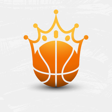 Basketball Crown Logo Vector Illustration Sport King Concept