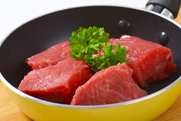 diced raw beef