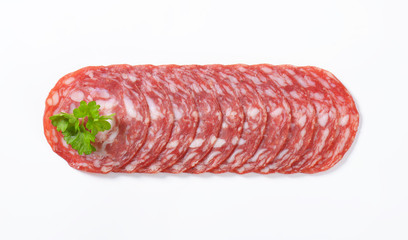 Spanish summer sausage slices