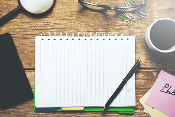 empty notepad with different stationary