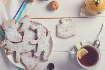 homemade cookies and honey and lemon tea for Breakfast.