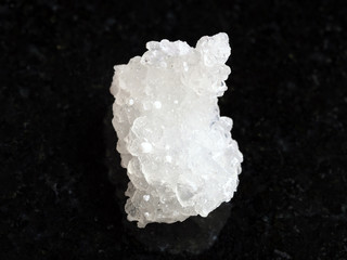 rough crystal of Prehnite with Okenite on dark