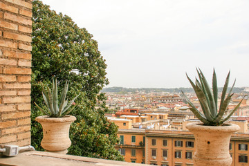 Landscape in terra cotta colour