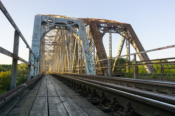 Fototapeta premium old rusty railway bridge