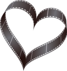 Fototapeta premium film reel in heart shape