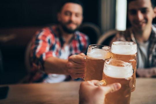 Friends Hands Hold Beverage Beers Cups Cheers