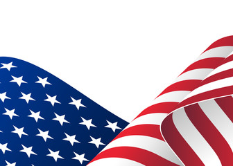 Illustration of waving USA flag.