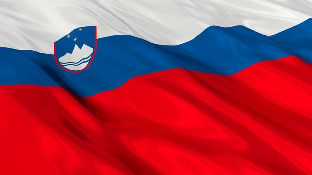 Slovenia Flag Waving. Seamless loop.