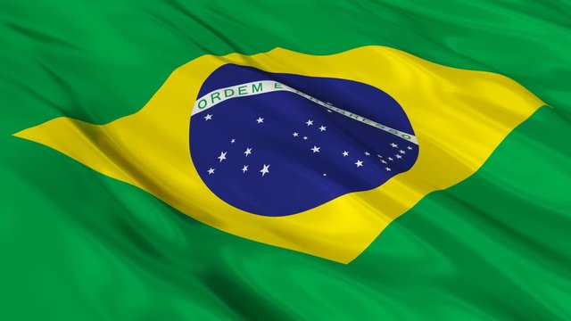 Brazil Flag Waving. Seamless loop.