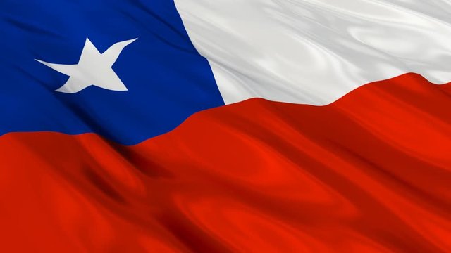 Chile Flag Waving. Seamless loop.