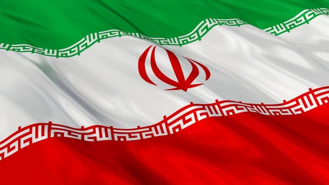 Iran Flag Waving. Seamless loop.