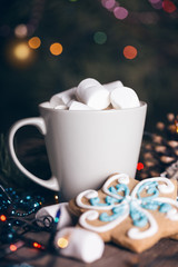 cup of coffee and marshmallows