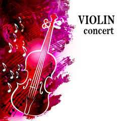 Classical music background with violin and musical notes © Arija