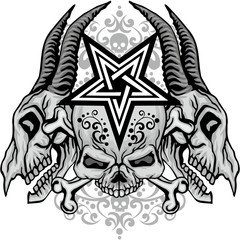  grunge skull coat of arms