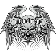  grunge skull coat of arms