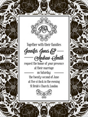 Elegant floral swirls, lacy pattern ornate frame