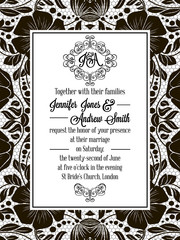 Elegant floral swirls, lacy pattern ornate frame
