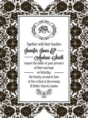 Elegant floral swirls, lacy pattern ornate frame