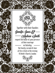 Elegant floral swirls, lacy pattern ornate frame