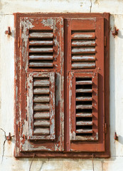 Cracked old window shutters