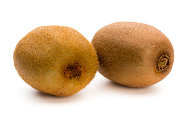 Kiwi fruit and sliced isolated on white background.