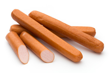 Fresh sausage isolated over white background.