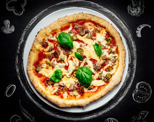 Hot pizza with cheese