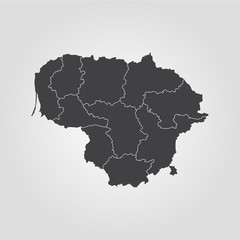 Obraz premium Map of Lithuania