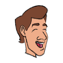 Adult man face icon vector illustration graphic design