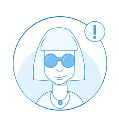 Icon of the user of social networks who sent a message hello. Notification on the Internet