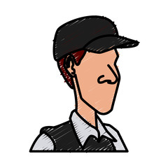 Man with hat icon vector illustration graphic design