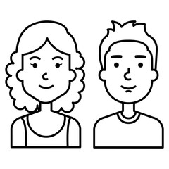 Obraz na płótnie Canvas lovers couple avatars characters