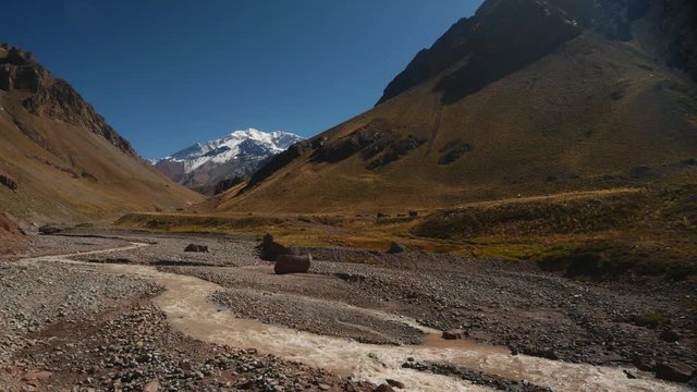 Aconcagua Mountain and Horcones River, Aconcagua Provincial Park, Central Andes, Mendoza Province, Argentina