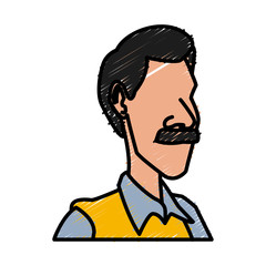 Adult man face cartoon icon vector illustration graphic design