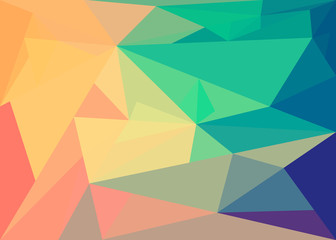 abstract background with yellow, green, blue and orange triangle with reflex 