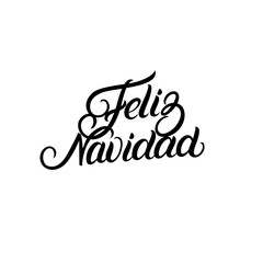 Feliz Navidad hand lettering for greeting card design template.