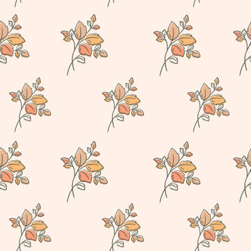 Seamless pattern with leaves