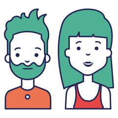 lovers couple avatars characters